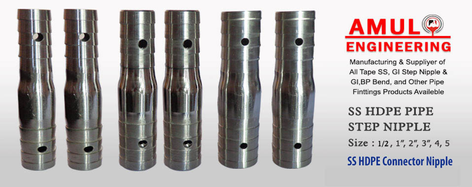Sub. HDPE Pipe SS Reduce Connector Nipple 